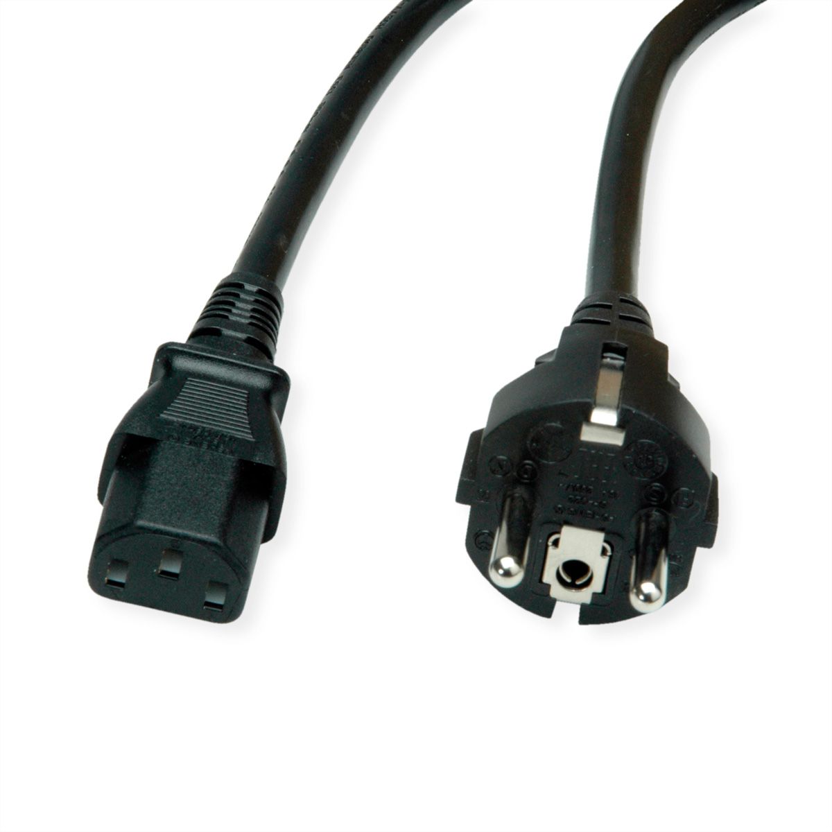 VALUE Power Cable, straight IEC Connector, black, 0.6 m