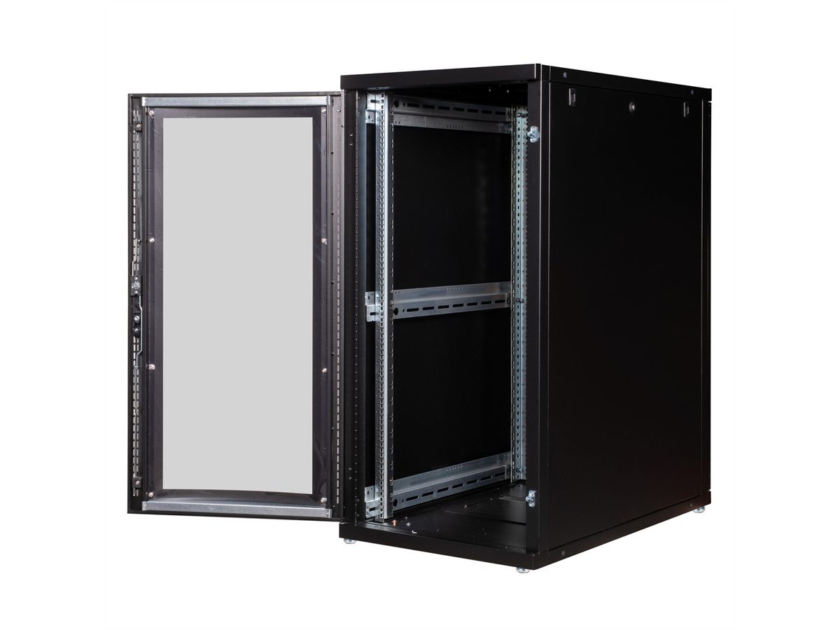 ROLINE 19-inch server rack Pro 26 U, 600x1000 WxD black Perspex ...