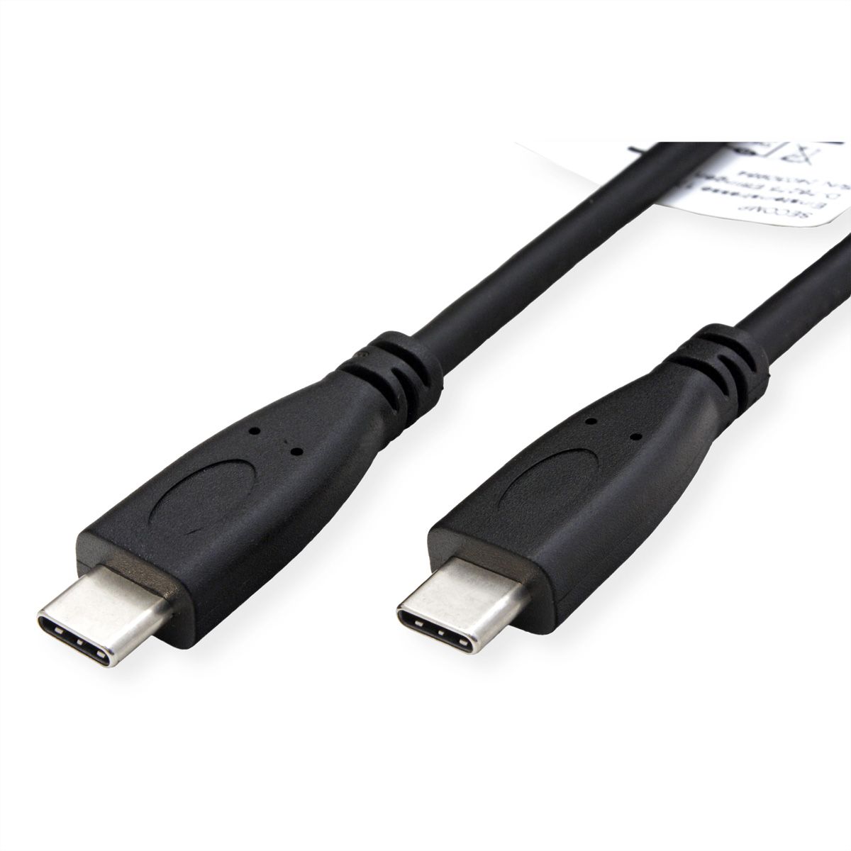 ROLINE RM USB 3.2 Gen 2 Cable, PD, C-C, M/M, 4K UHD-1, 10Gbit/s, Emark, 100W, black, 0.5 m
