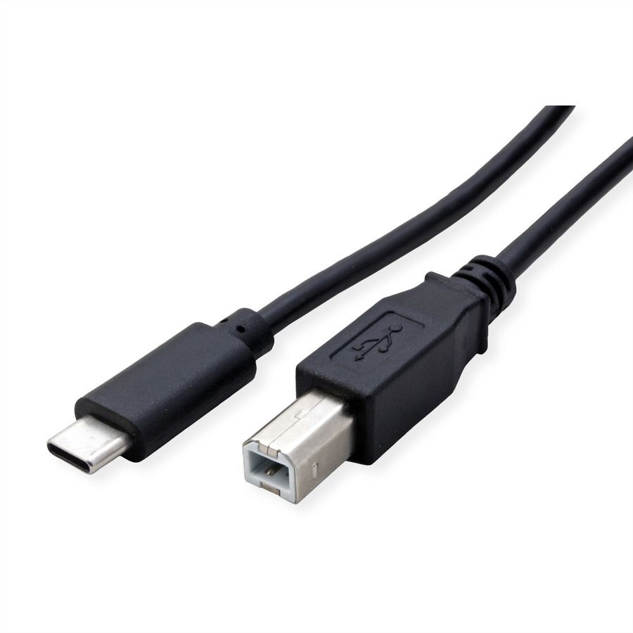 ROLINE USB 2.0 Cable Type C, C-B, M/M, black, 4.5 m