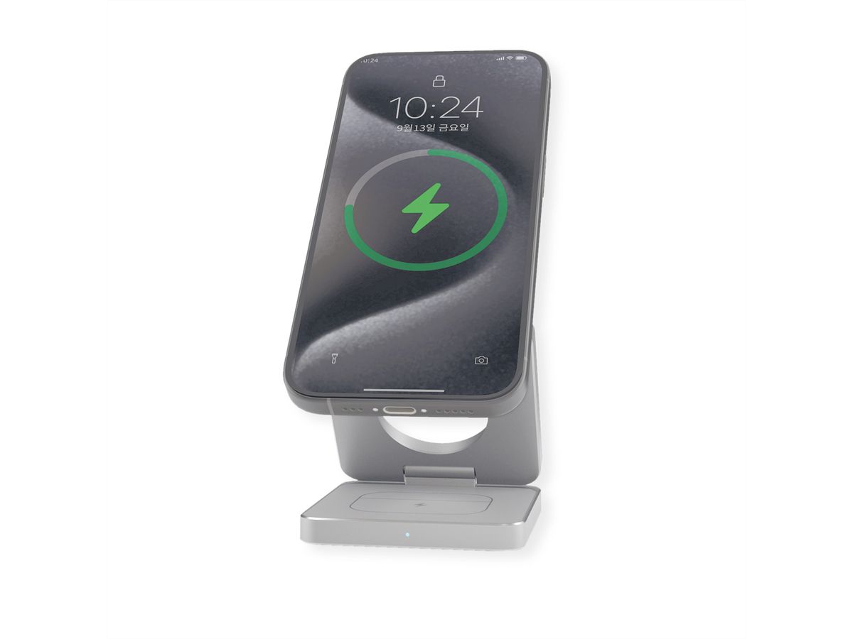 ROLINE 3-in-1 Wireless Foldable Charging Stand, for iPhone Devices