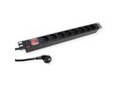 ROLINE PDU for Cabinet, 8x socket, 45°, 16A, with Switch, black, 2 m