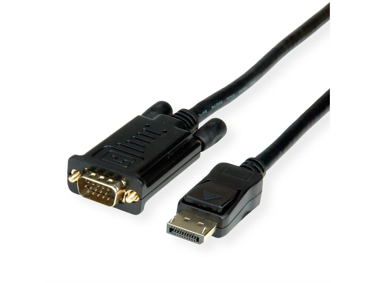 ROLINE  Cable DisplayPort - VGA, M / M, black, 5 m