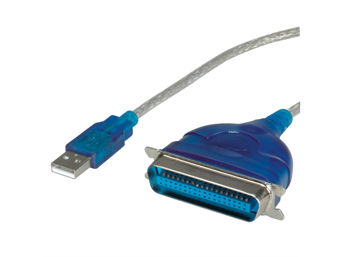 VALUE USB to IEEE1284 Converter Cable, 1.8 m, turquoise, 1.8 m