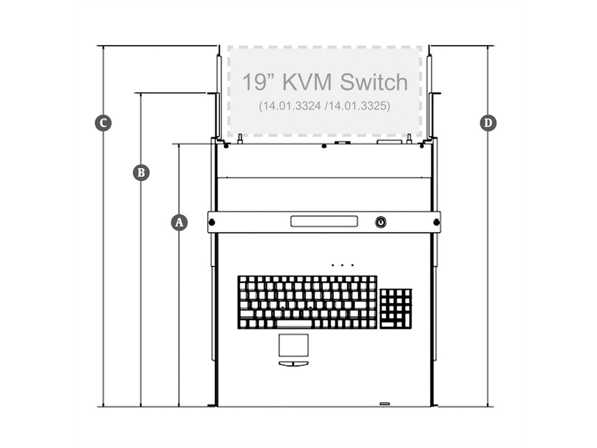 ROLINE 19" LCD-KVM Console, 48 cm (19") TFT, VGA, USB + PS/2, German