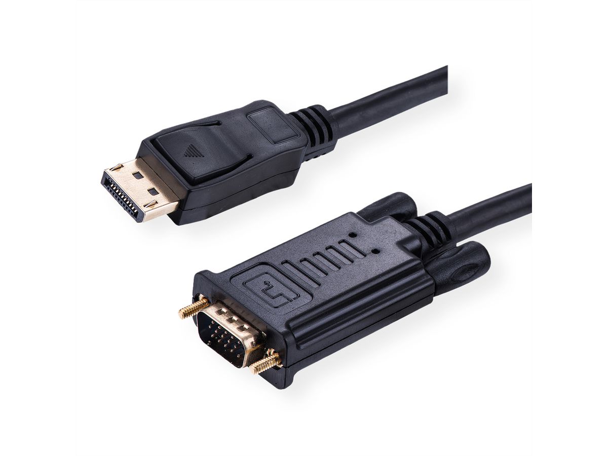 ROLINE  Cable DisplayPort - VGA, M / M, black, 1 m